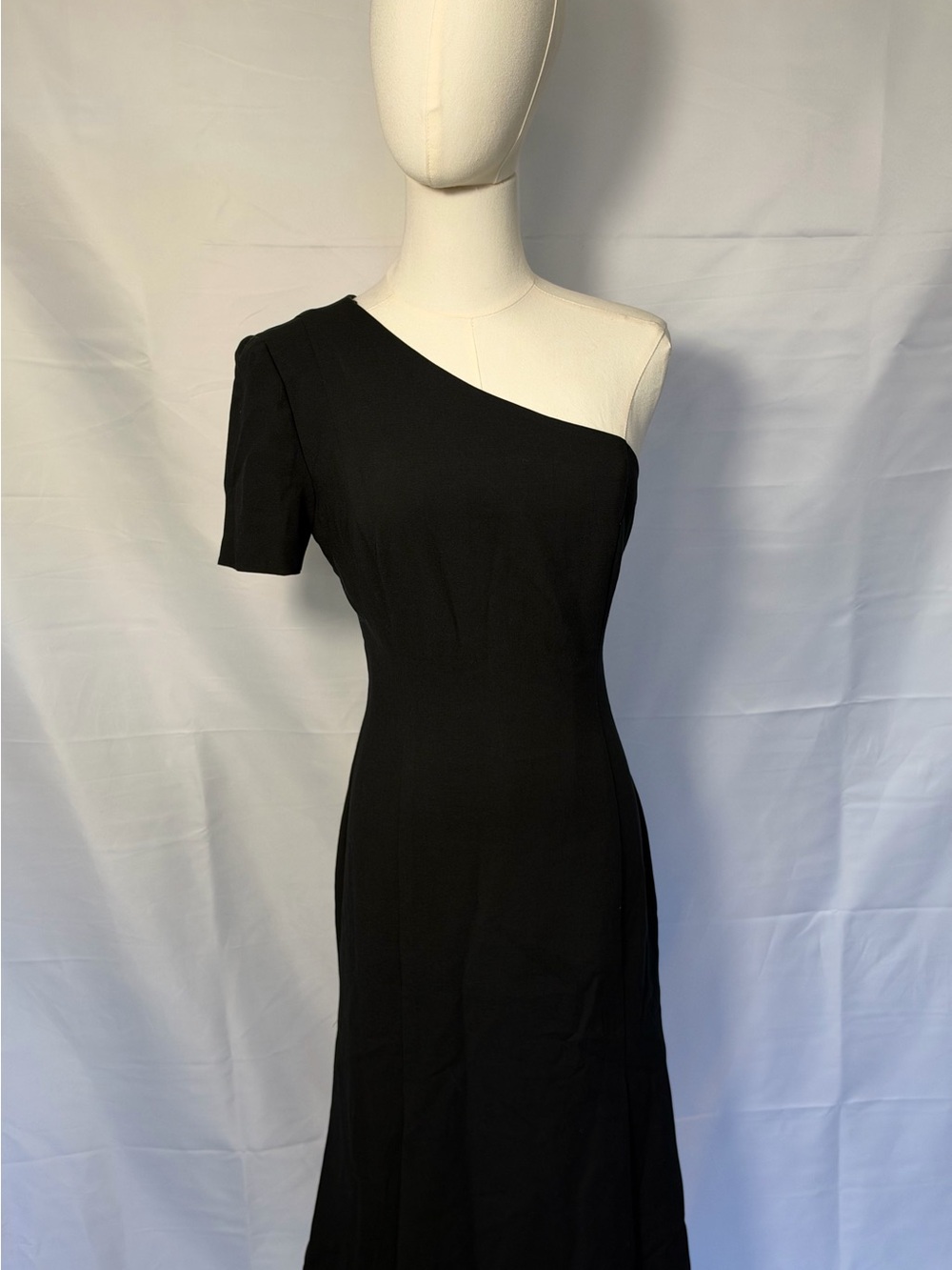 Black Halo One-Shoulder Black Dress